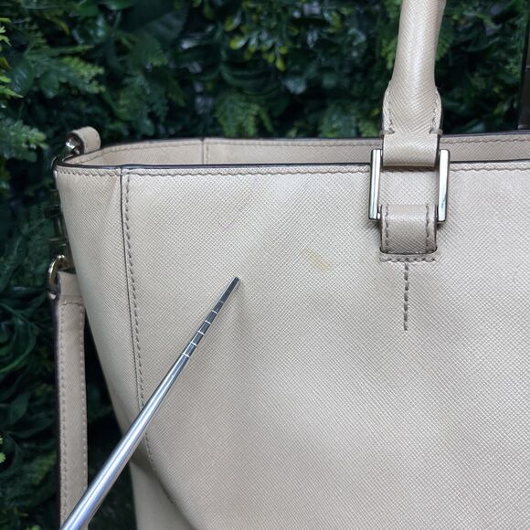 TORY BURCH HANDBAG T Lock E/W Tote Beige Pink Color Block And Clutch‎ Purse - Picture 8 of 16